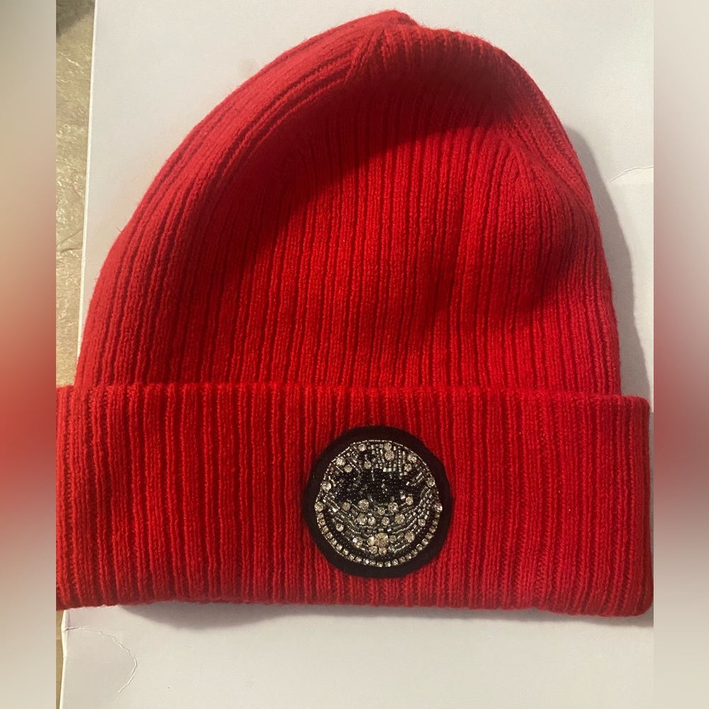 Zadig & Voltaire Thomsy Badge Smiley Beanie-NWT